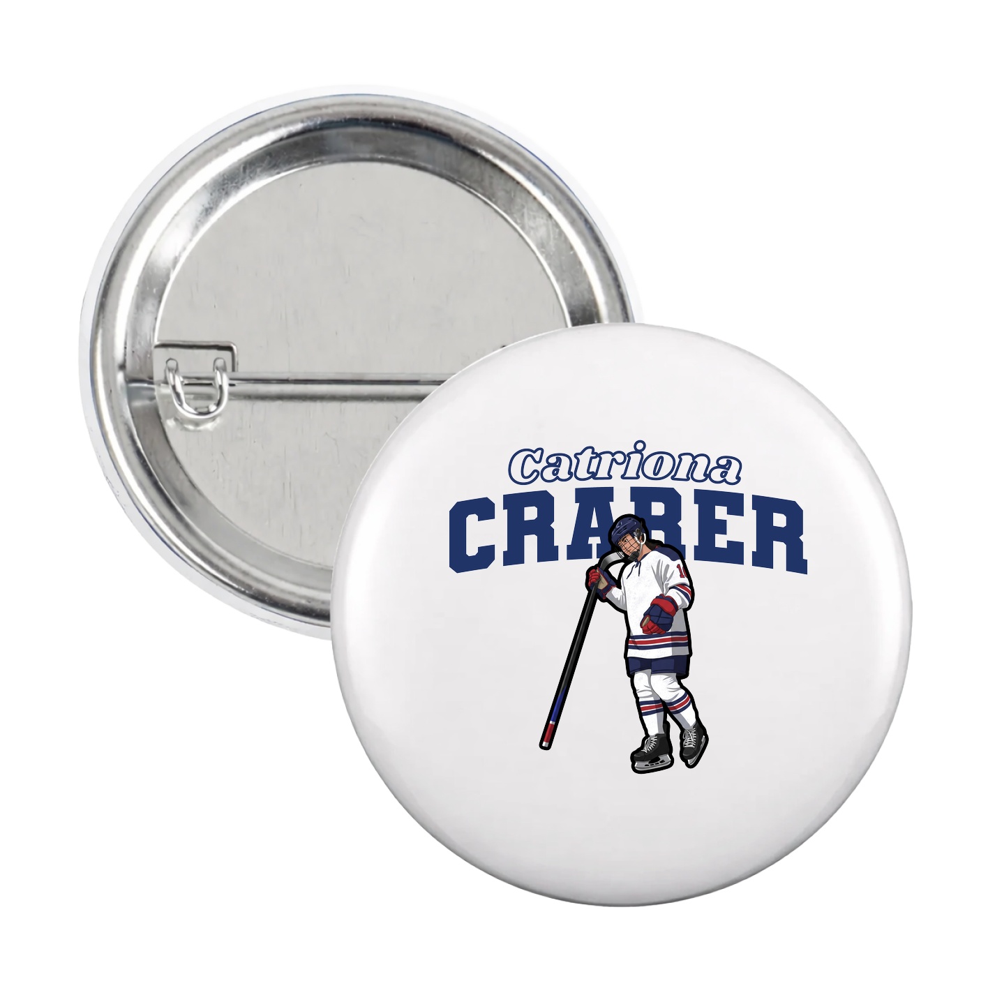 Game Day Button — Name Arch in White
