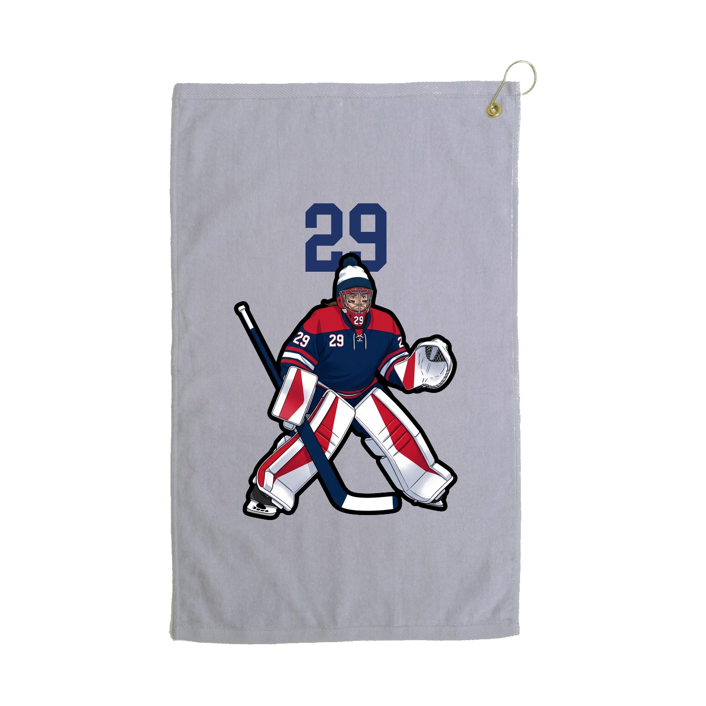 Golf Towel — Number Top in Grey