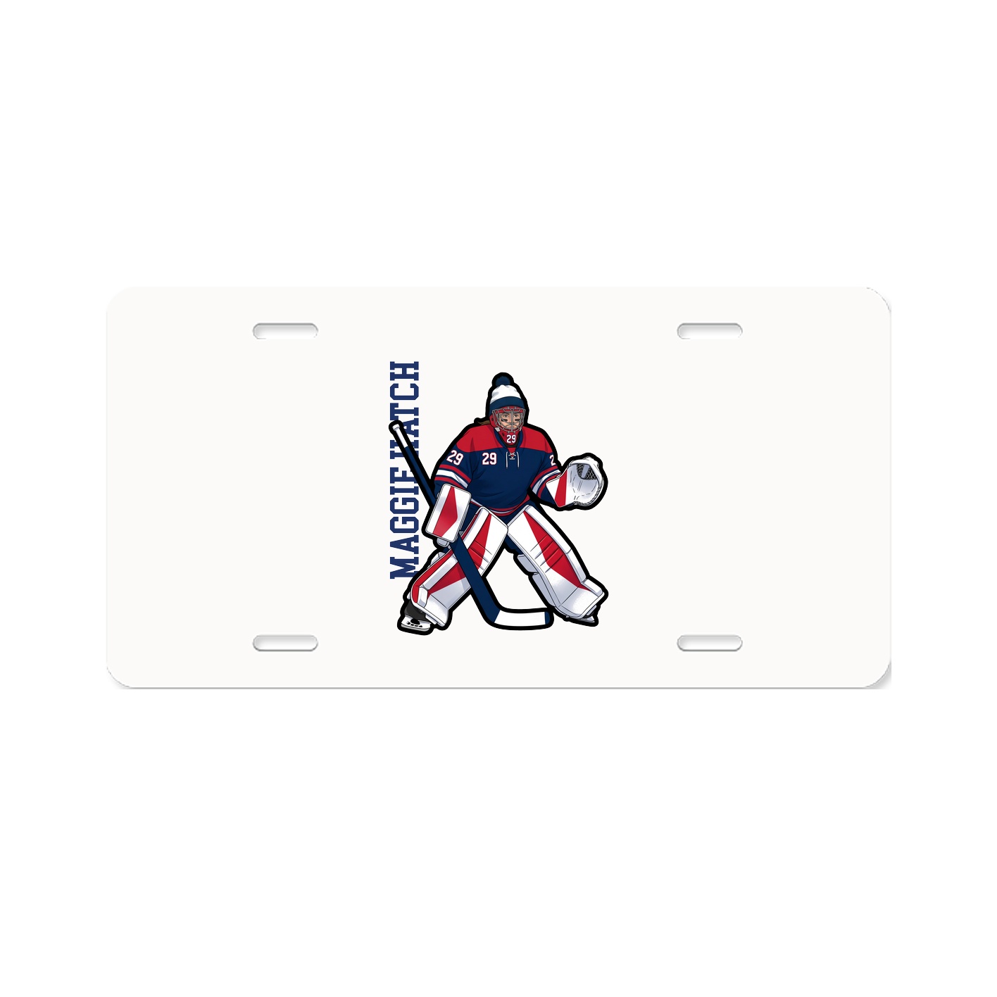 License Plate — Name Vertical in Classic