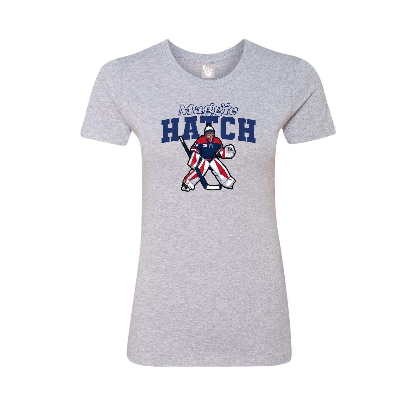 Fitted Women's Tee — Name Arch in Grey