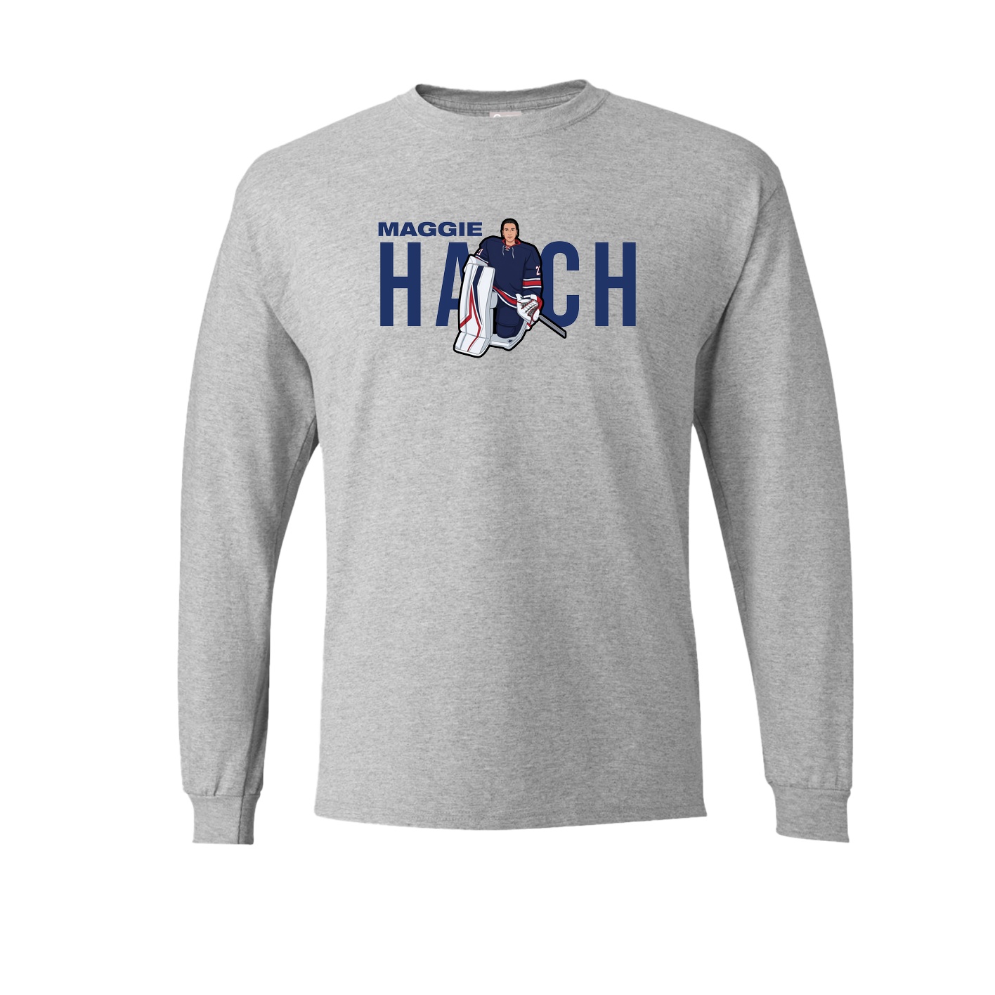 Long Sleeve Tee — Player Name in Grey
