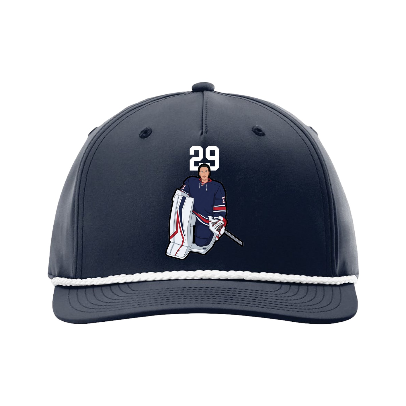 Five-Panel Classic Rope Cap — Number Top in Navy
