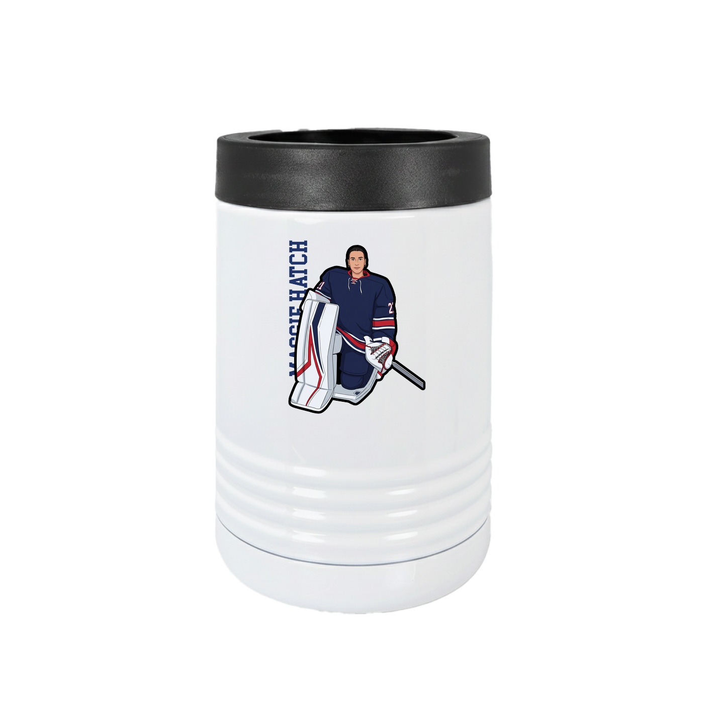 Beverage Holder — Name Vertical in White