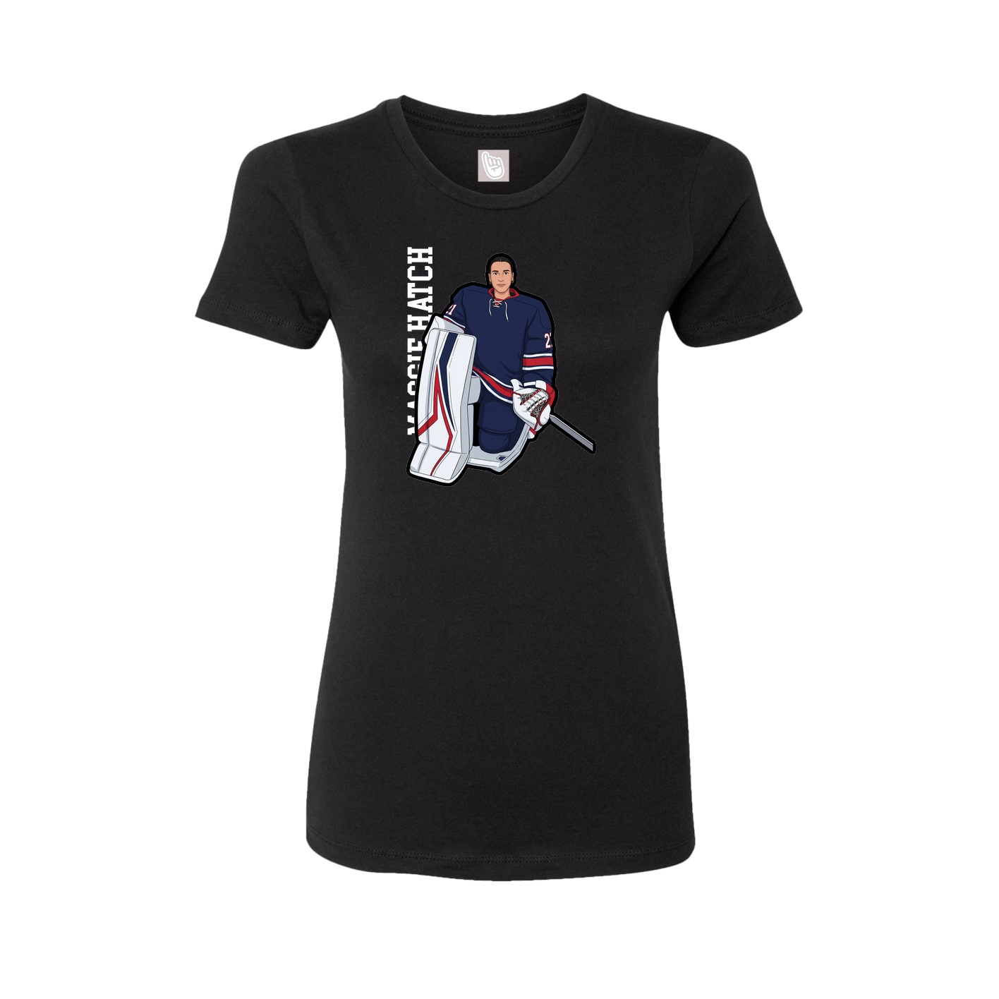 Fitted Women's Tee — Name Vertical in Black