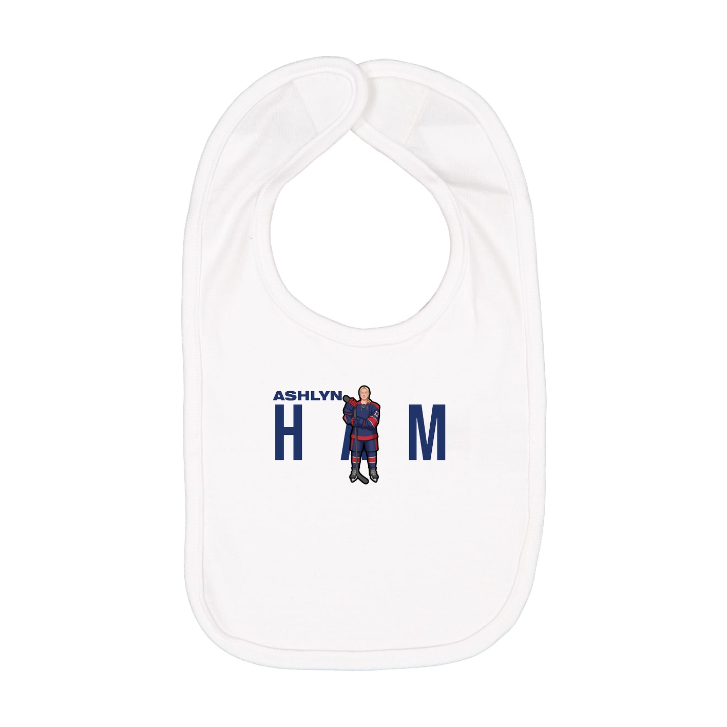 Infant Bib — Player Name in White