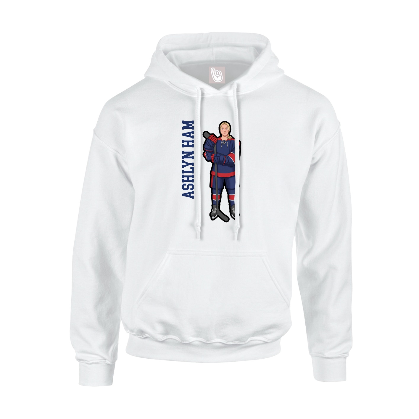 Hoodie — Name Vertical in White