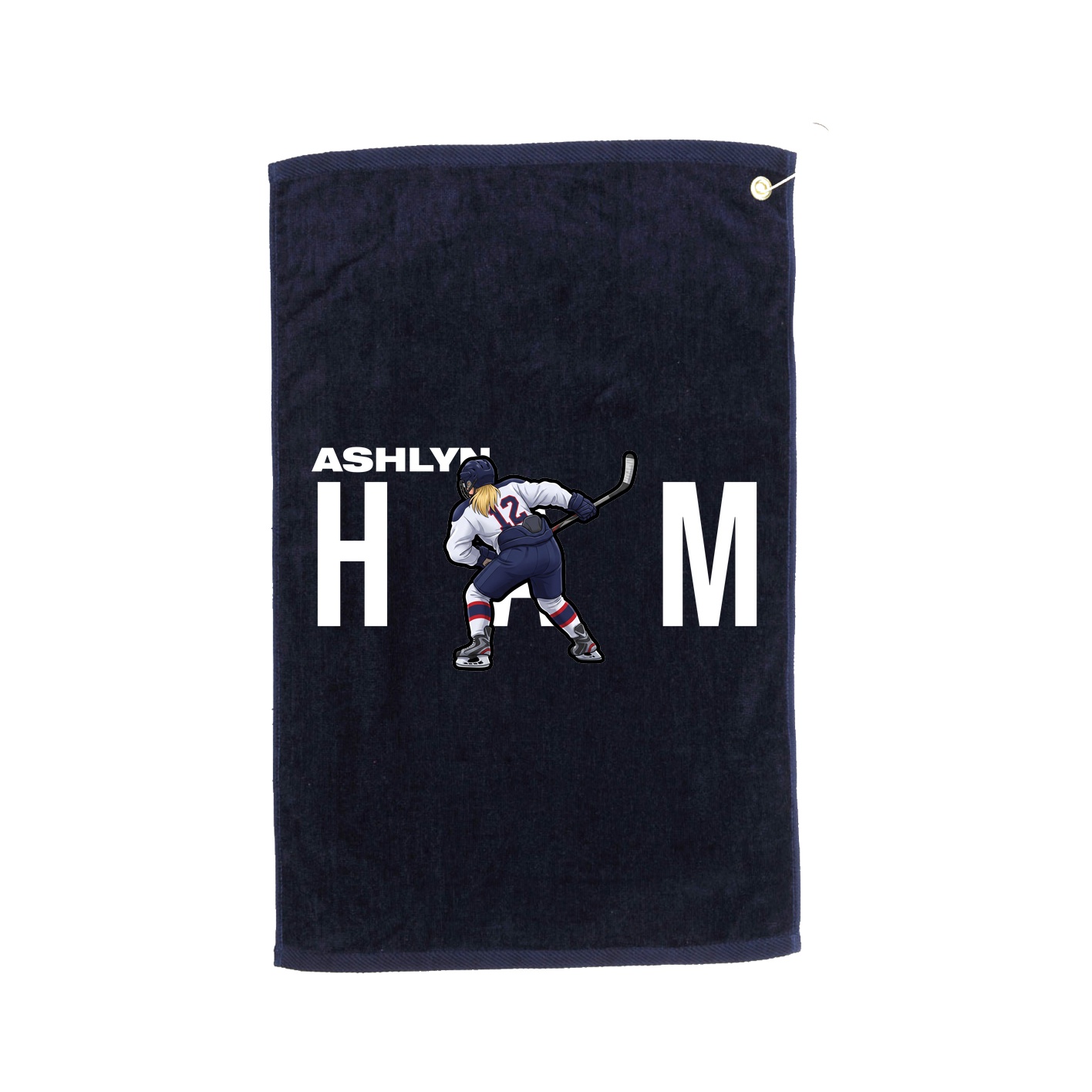 Golf Towel — Player Name in Navy