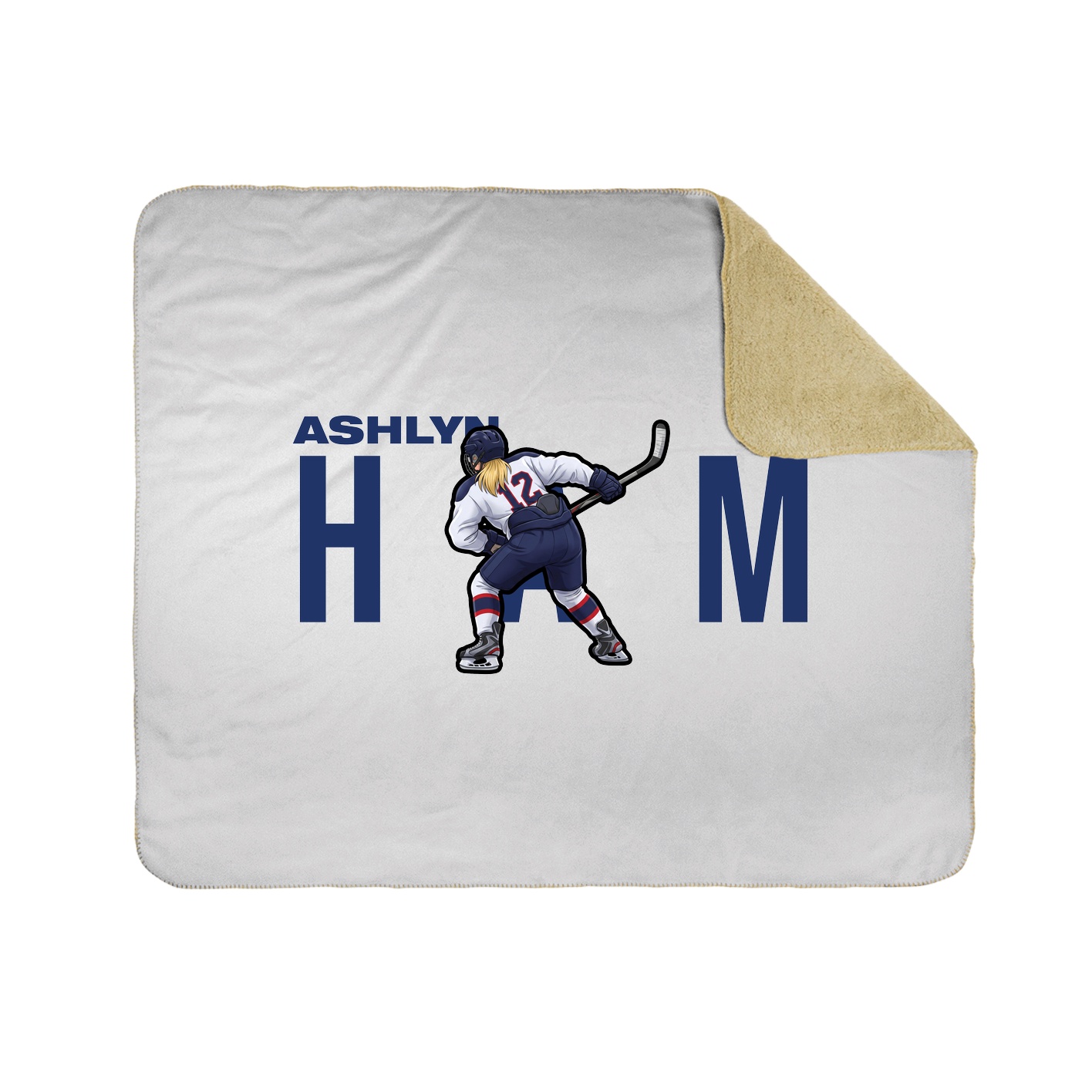 Throw Blanket — Player Name in White