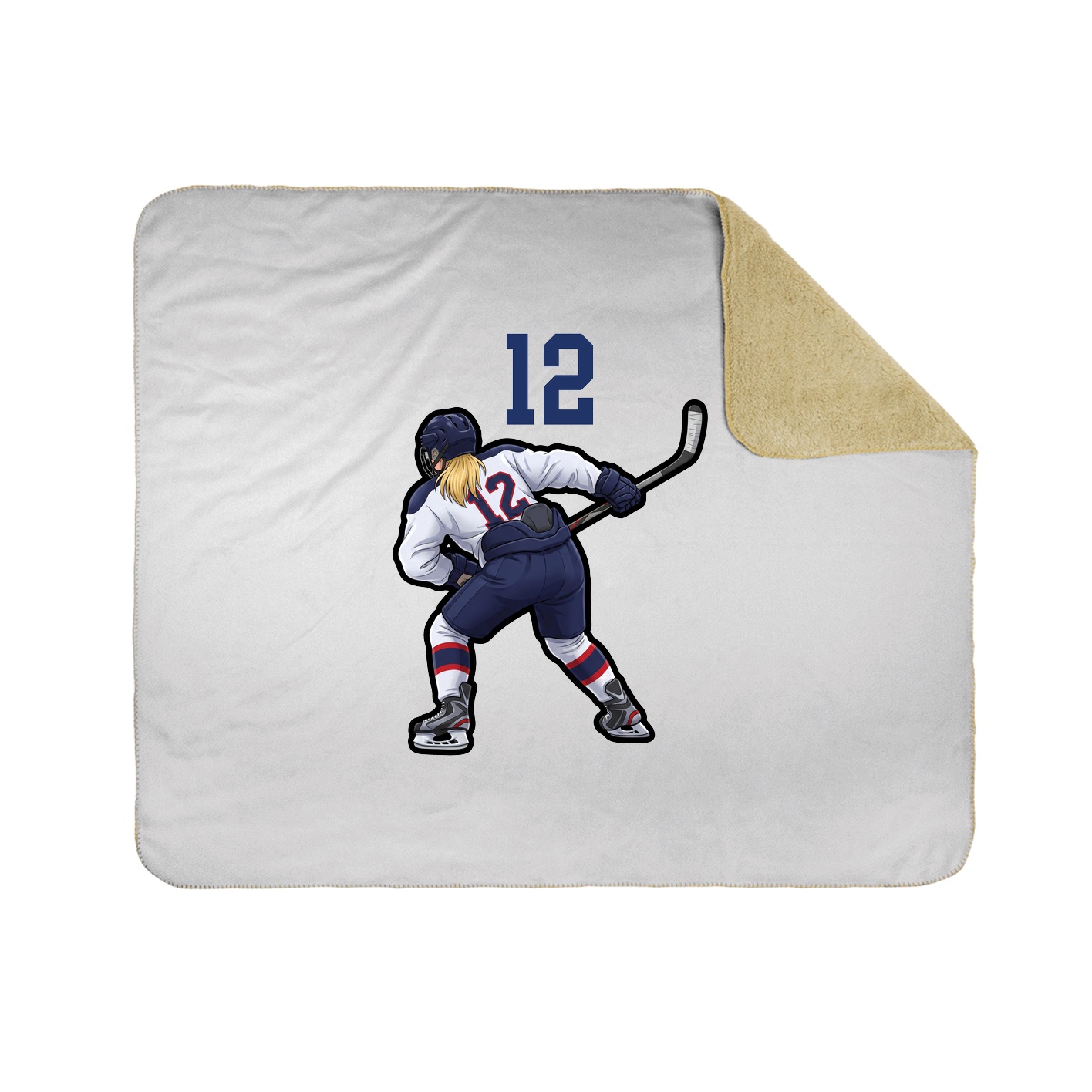 Throw Blanket — Number Top in White