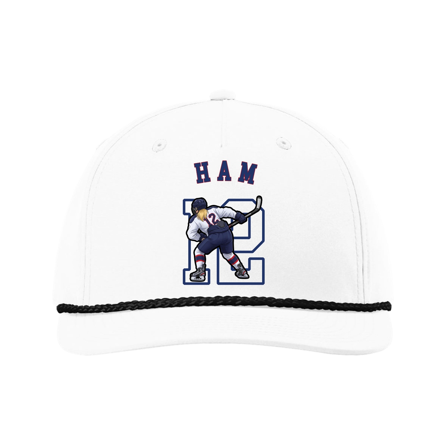 Five-Panel Classic Rope Cap — Shirsey Arch in White