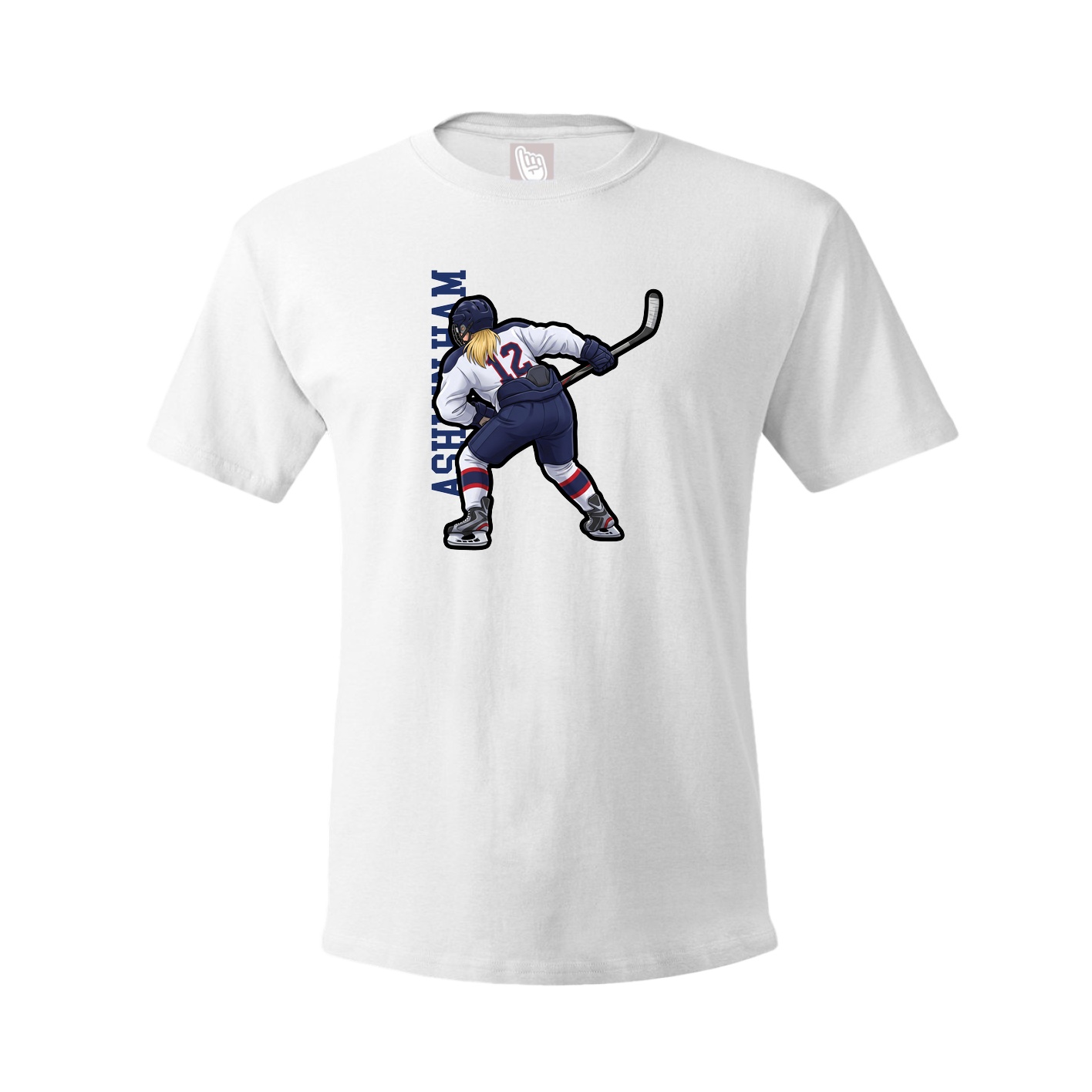 Tee — Name Vertical in White