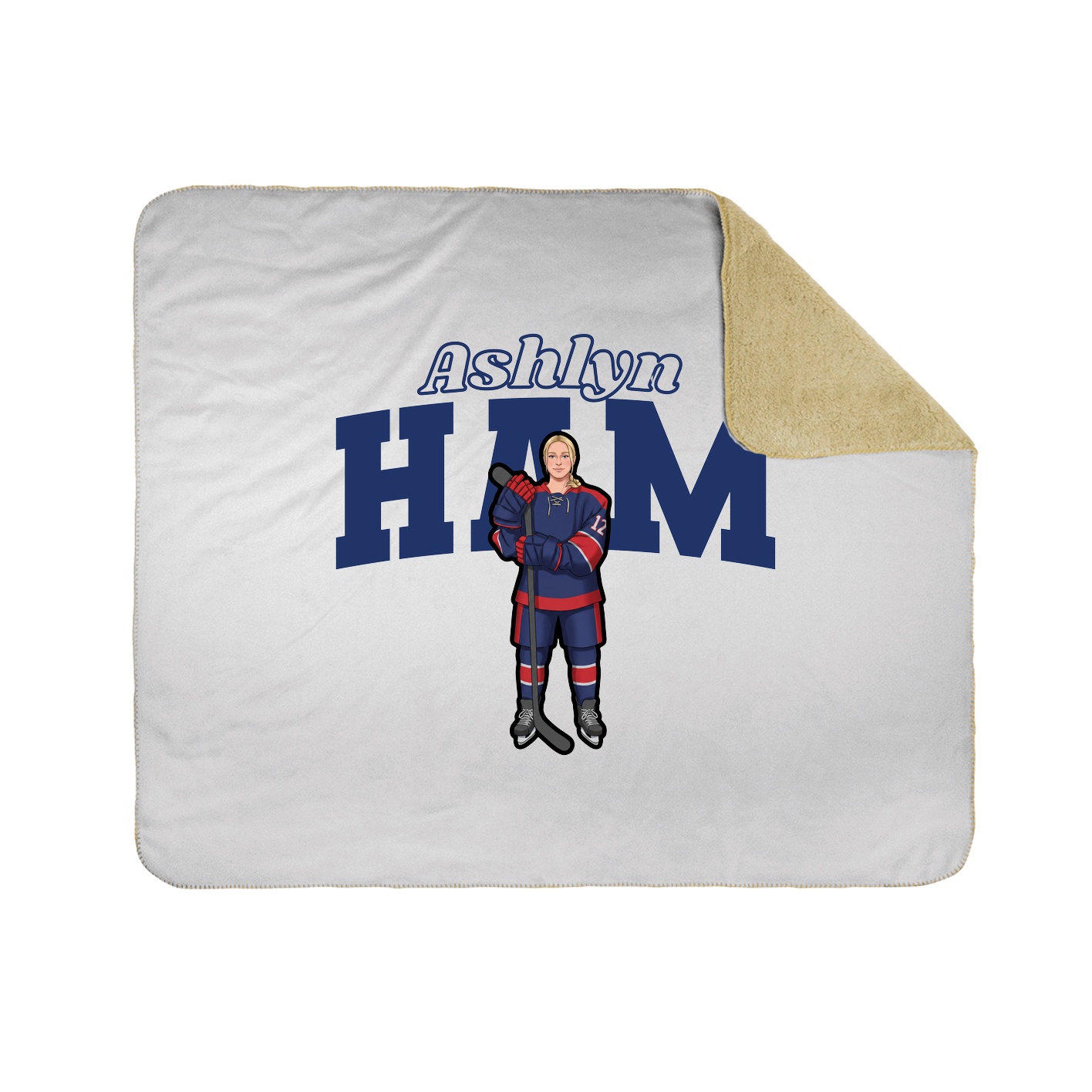 Throw Blanket — Name Arch in White