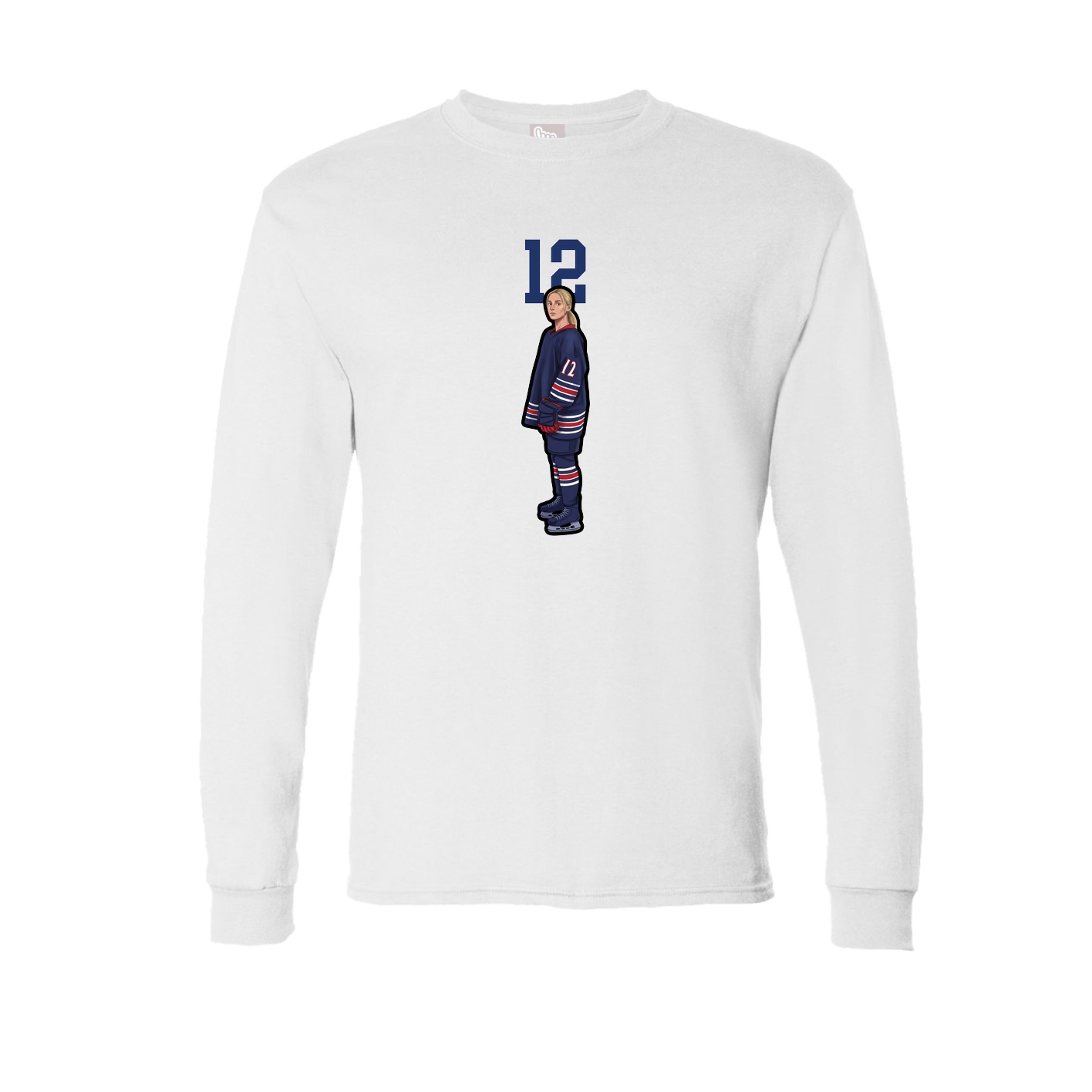 Long Sleeve Tee — Number Top in White