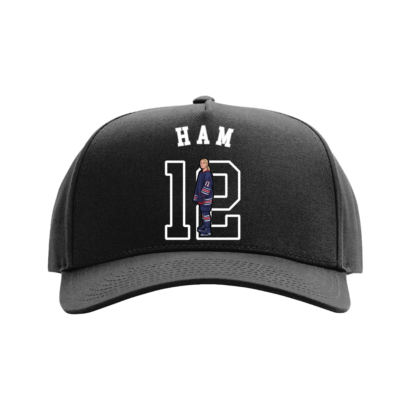 Full Fabric Five-Panel Champ Cap — Shirsey Arch in Black