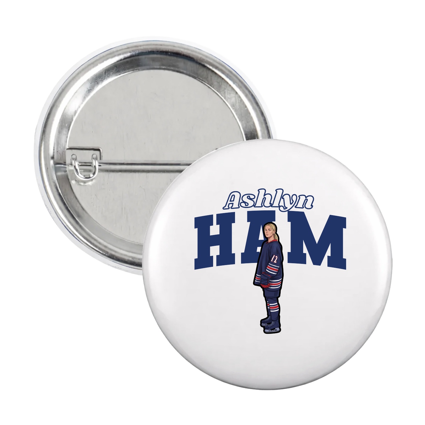 Game Day Button — Name Arch in White