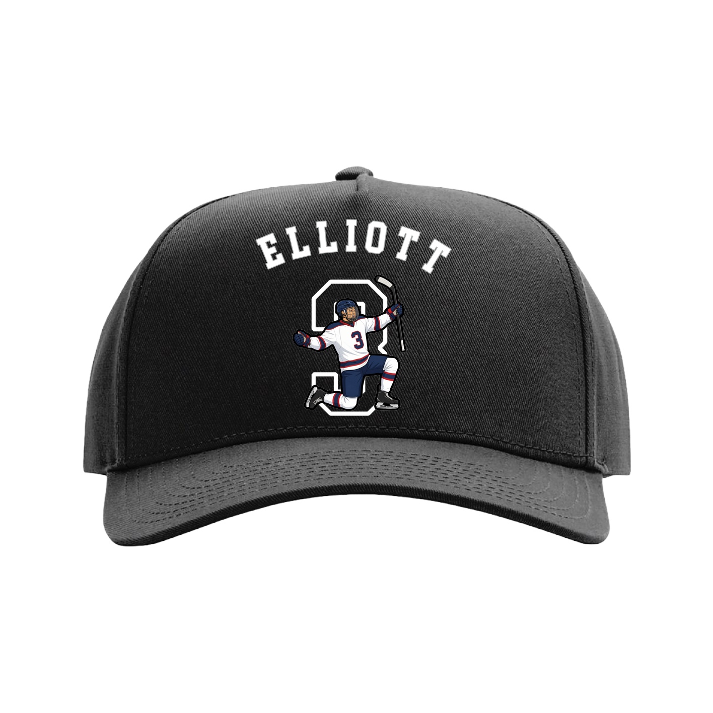 Full Fabric Five-Panel Champ Cap — Shirsey Arch in Black