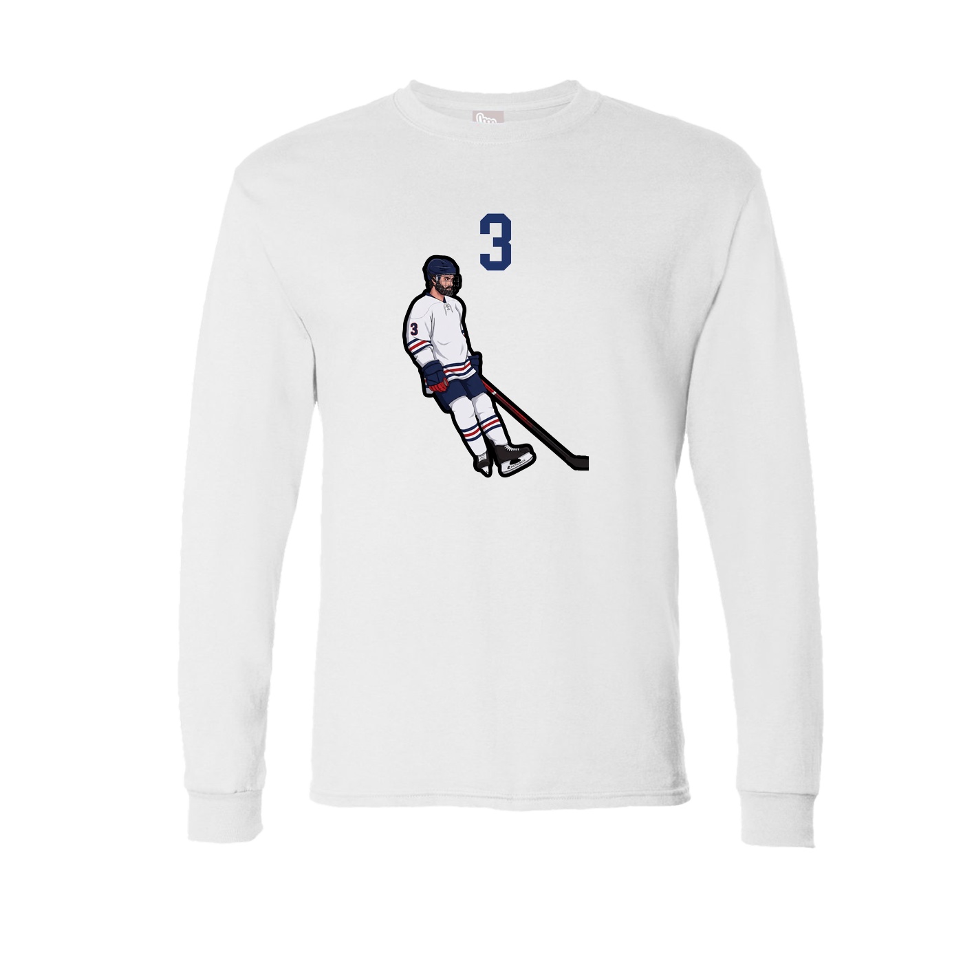Long Sleeve Tee — Number Top in White