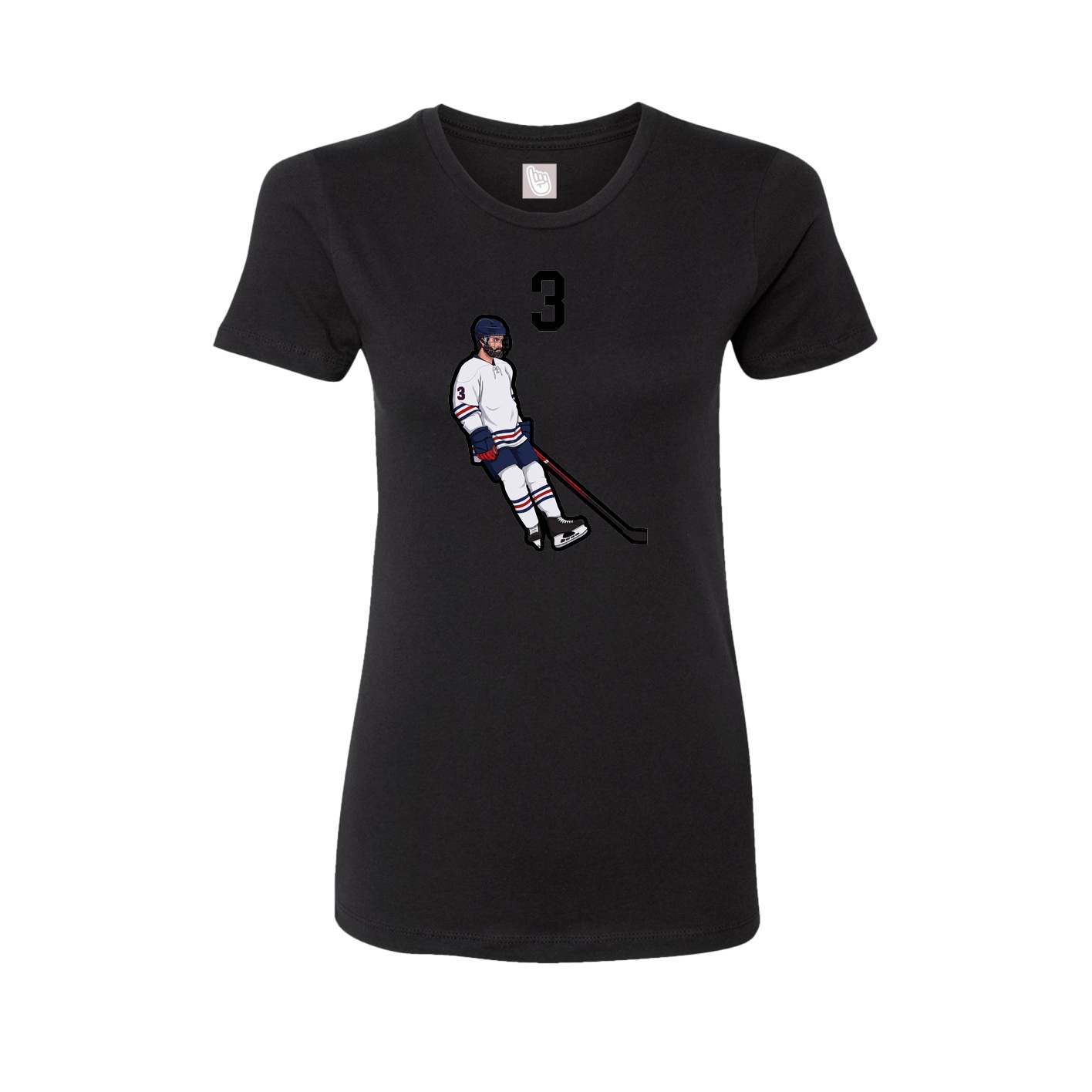 Fitted Women's Tee — Number Top in Black