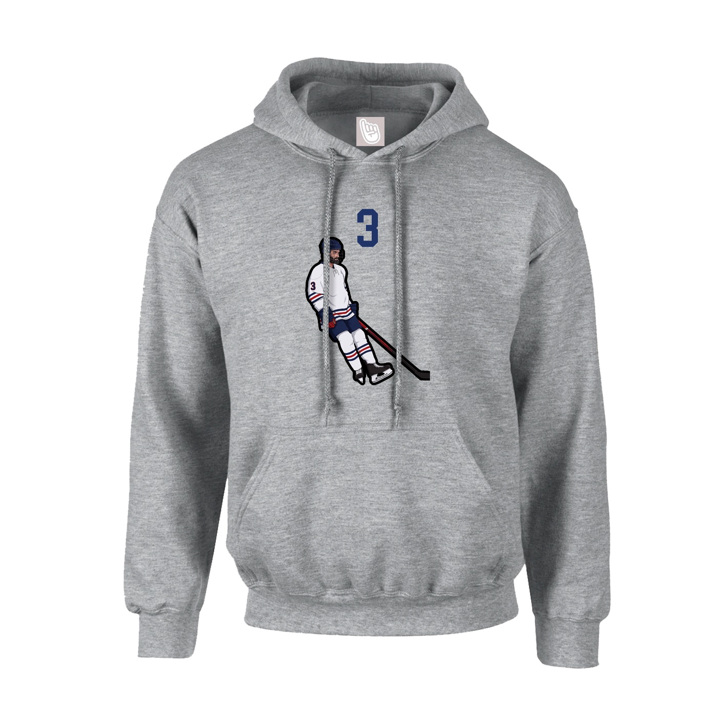 Hoodie — Number Top in Grey