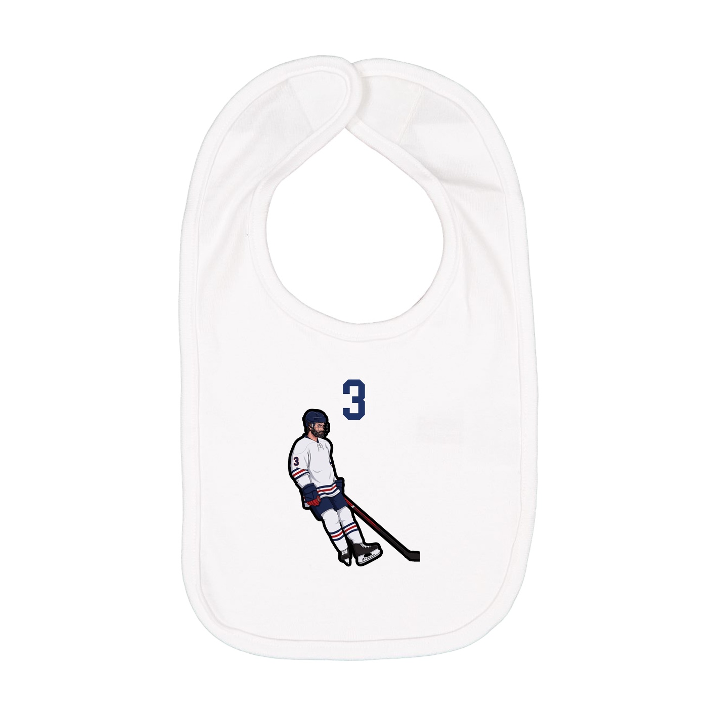 Infant Bib — Number Top in White