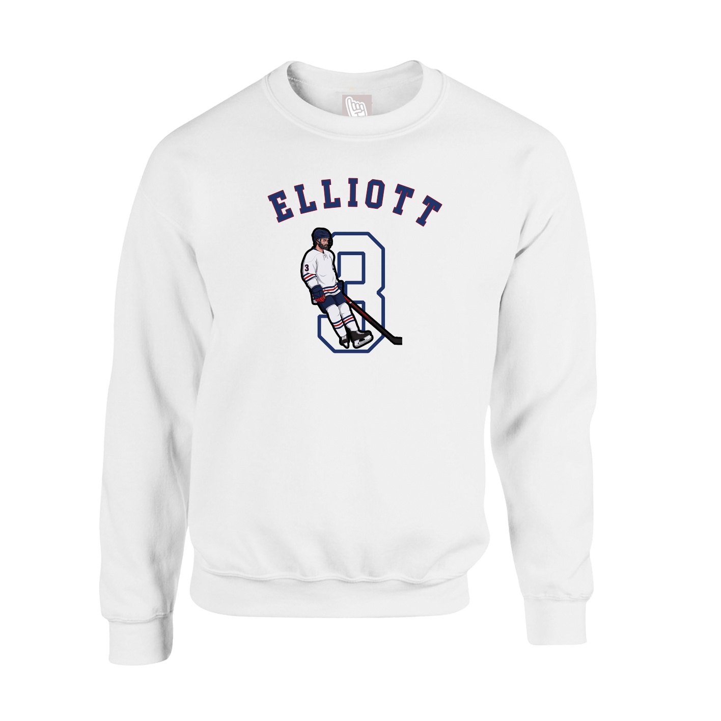 Fleece Crew — Shirsey Arch in White