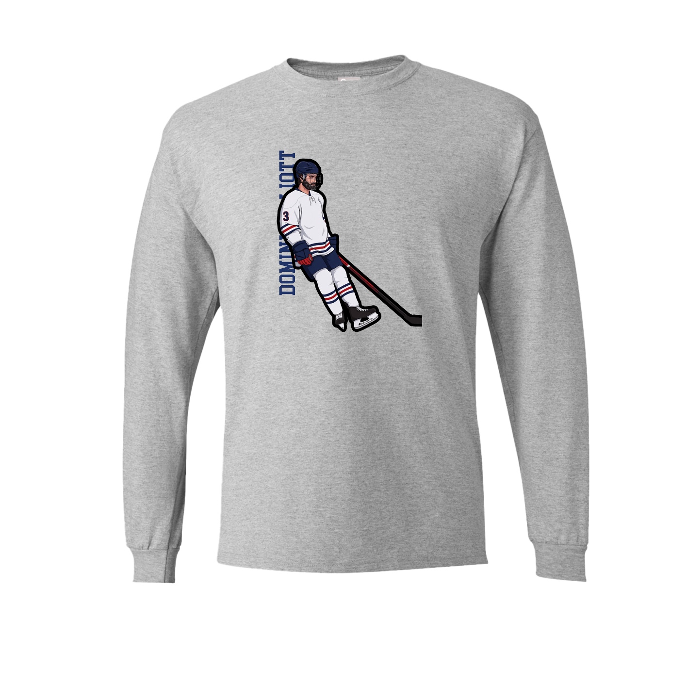 Long Sleeve Tee — Name Vertical in Grey