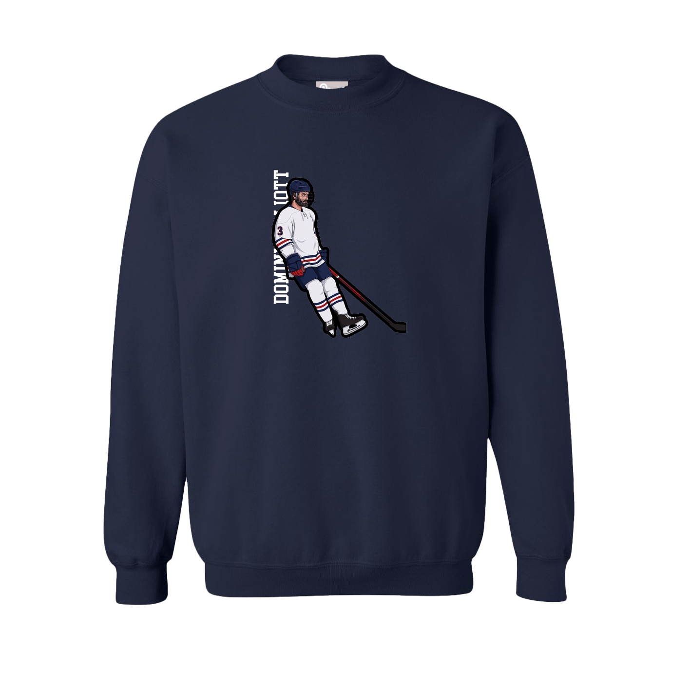 Fleece Crew — Name Vertical in Navy