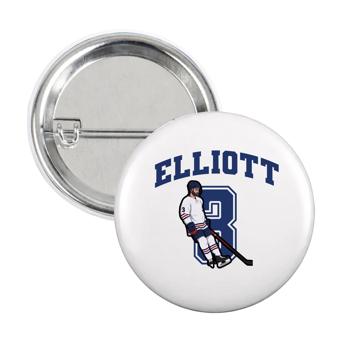 Game Day Button — Number in White