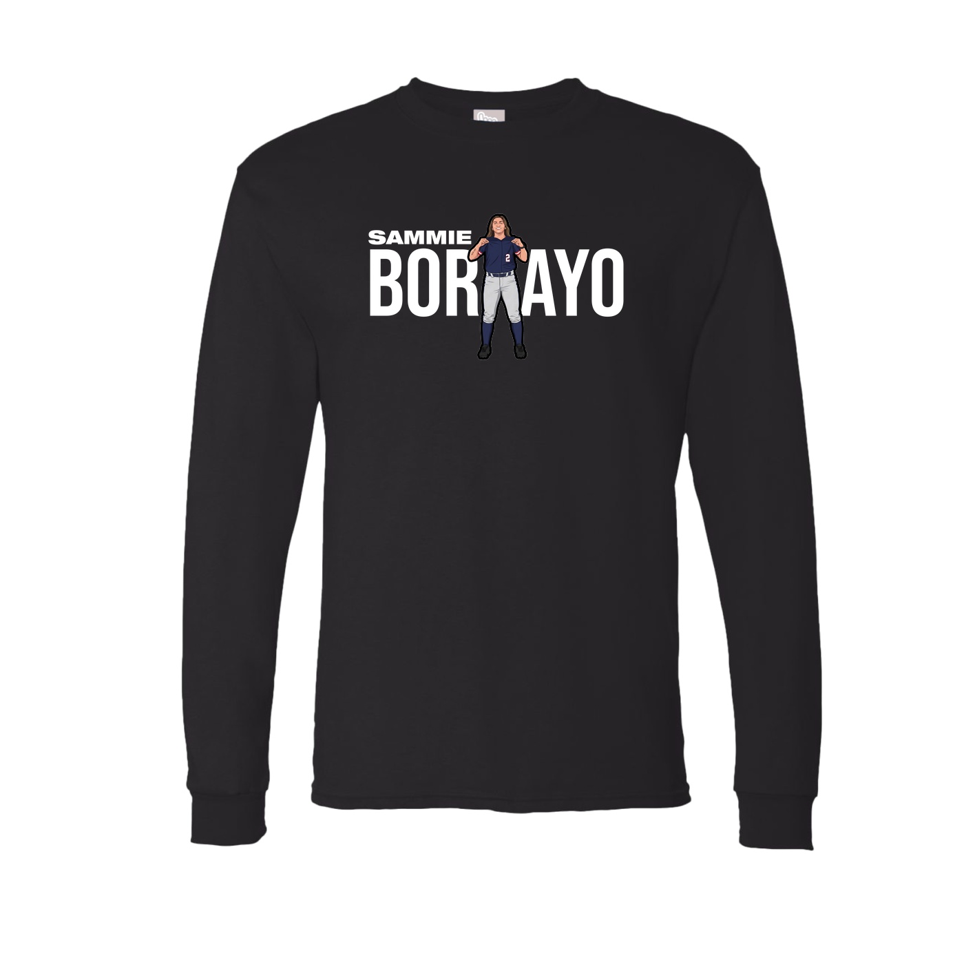 Long Sleeve Tee — Player Name in Black
