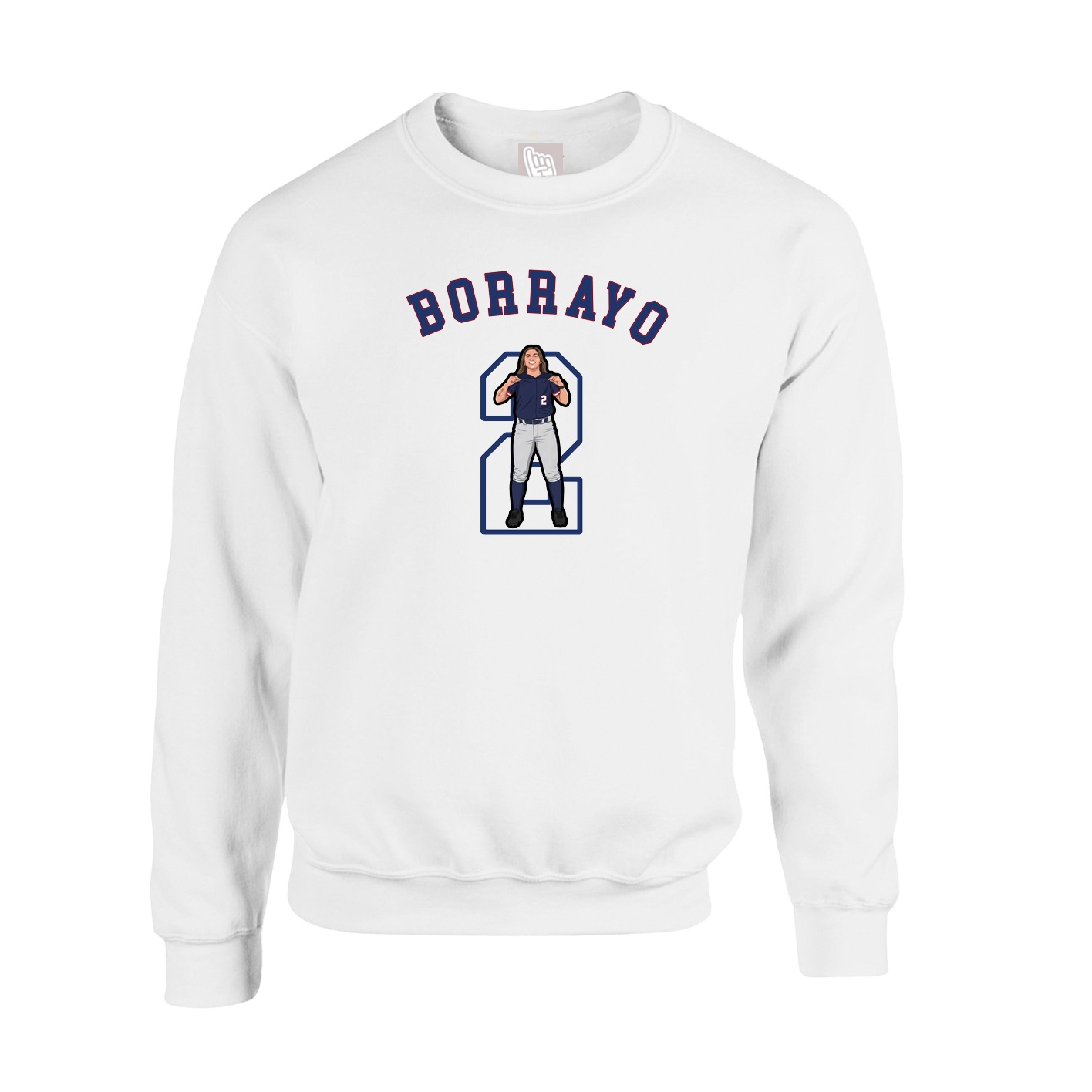 Fleece Crew — Shirsey Arch in White
