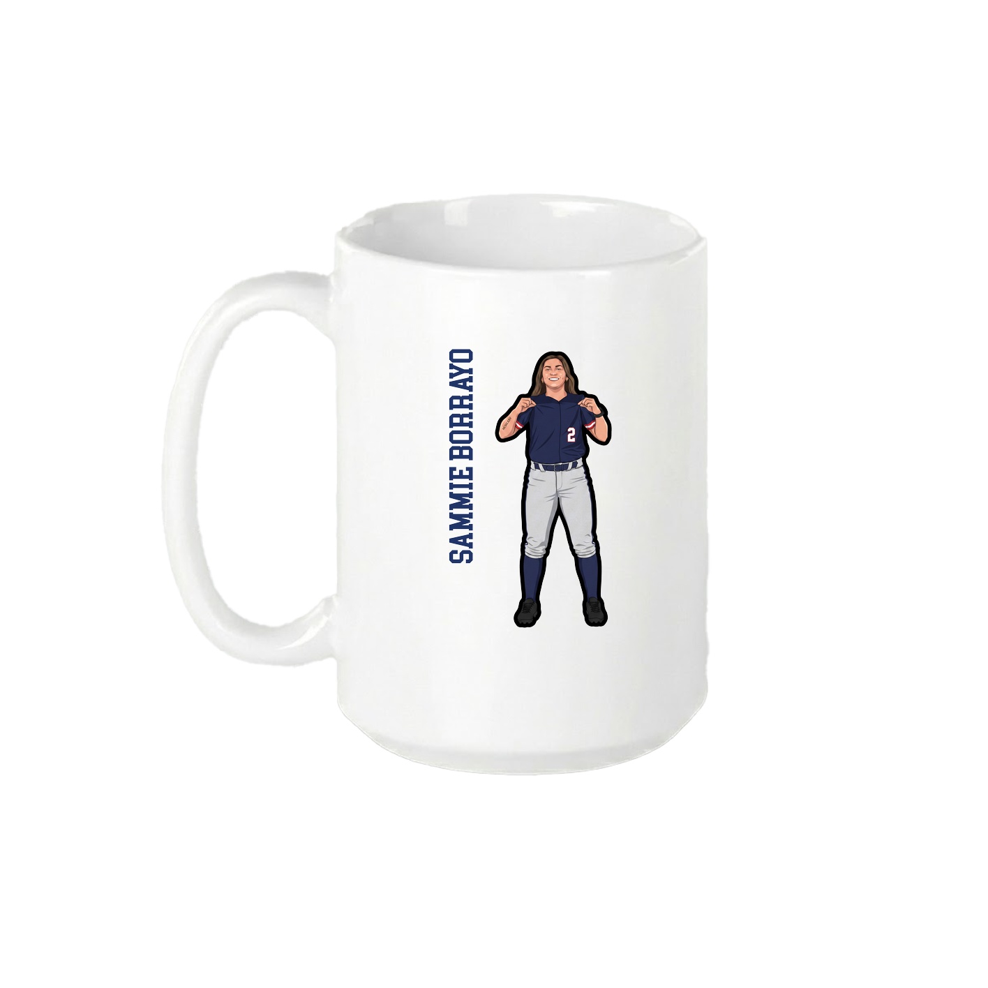 15oz Coffee Mug — Name Vertical in White