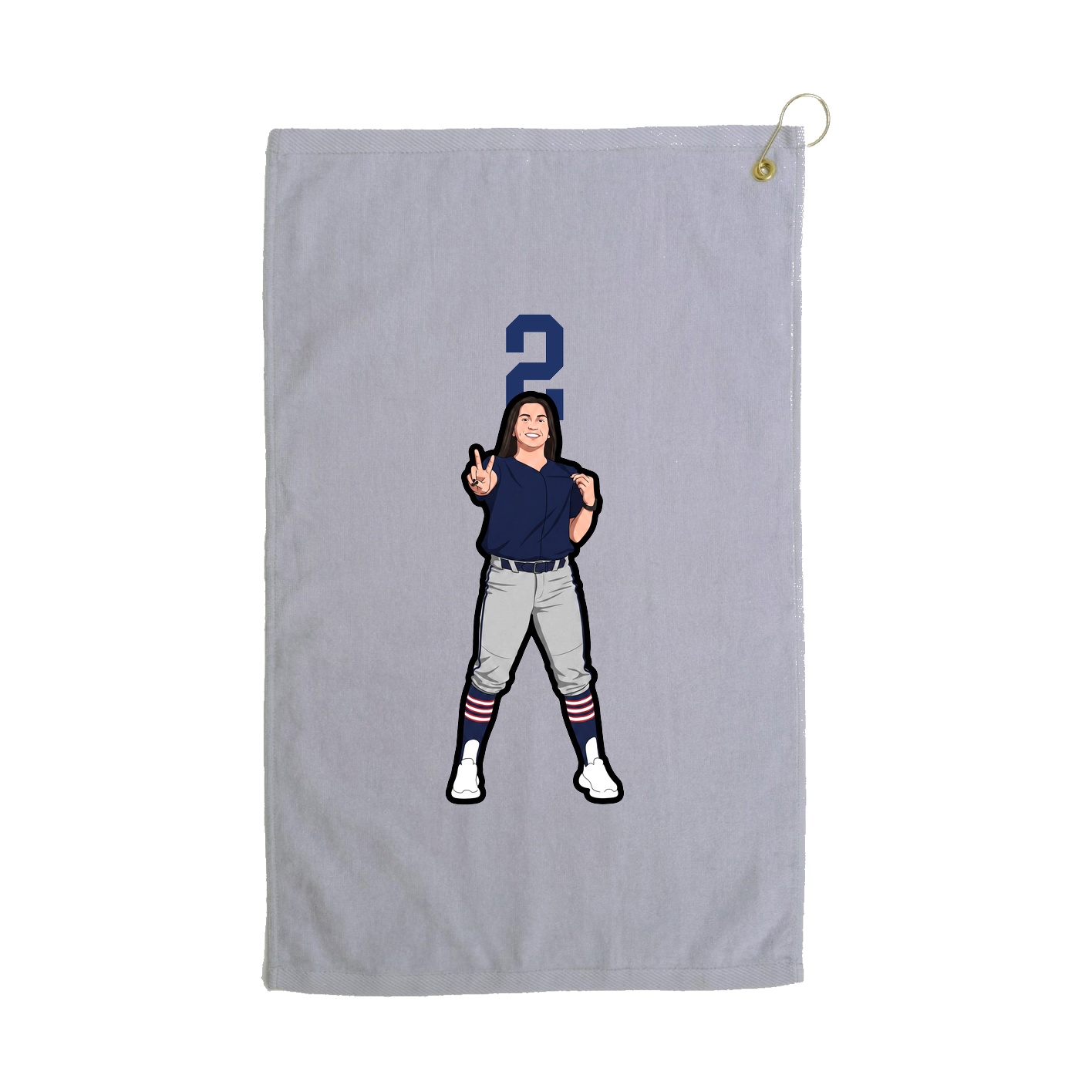 Golf Towel — Number Top in Grey