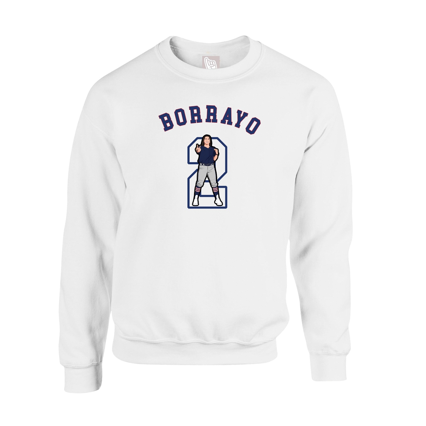 Fleece Crew — Shirsey Arch in White