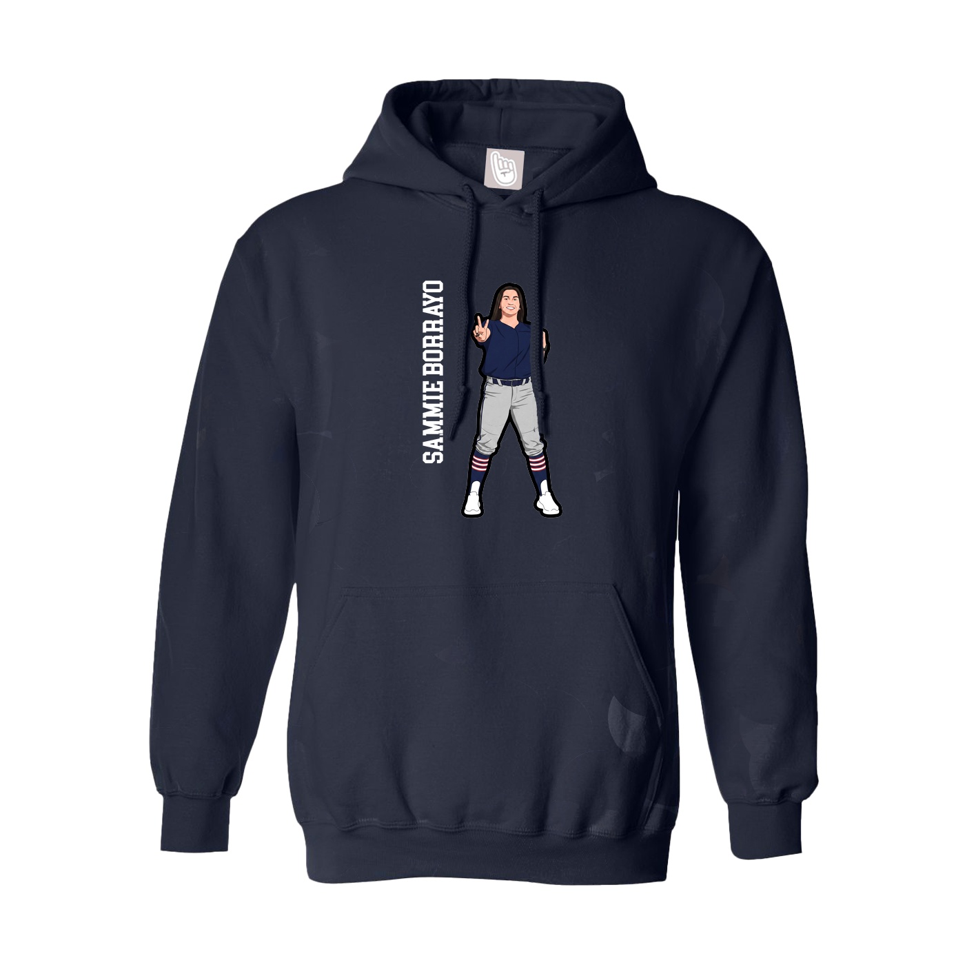 Hoodie — Name Vertical in Navy