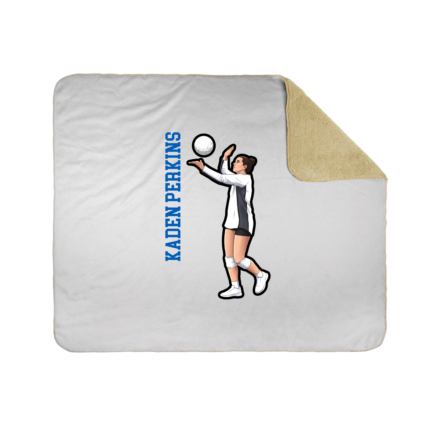 Throw Blanket — Name Vertical in White