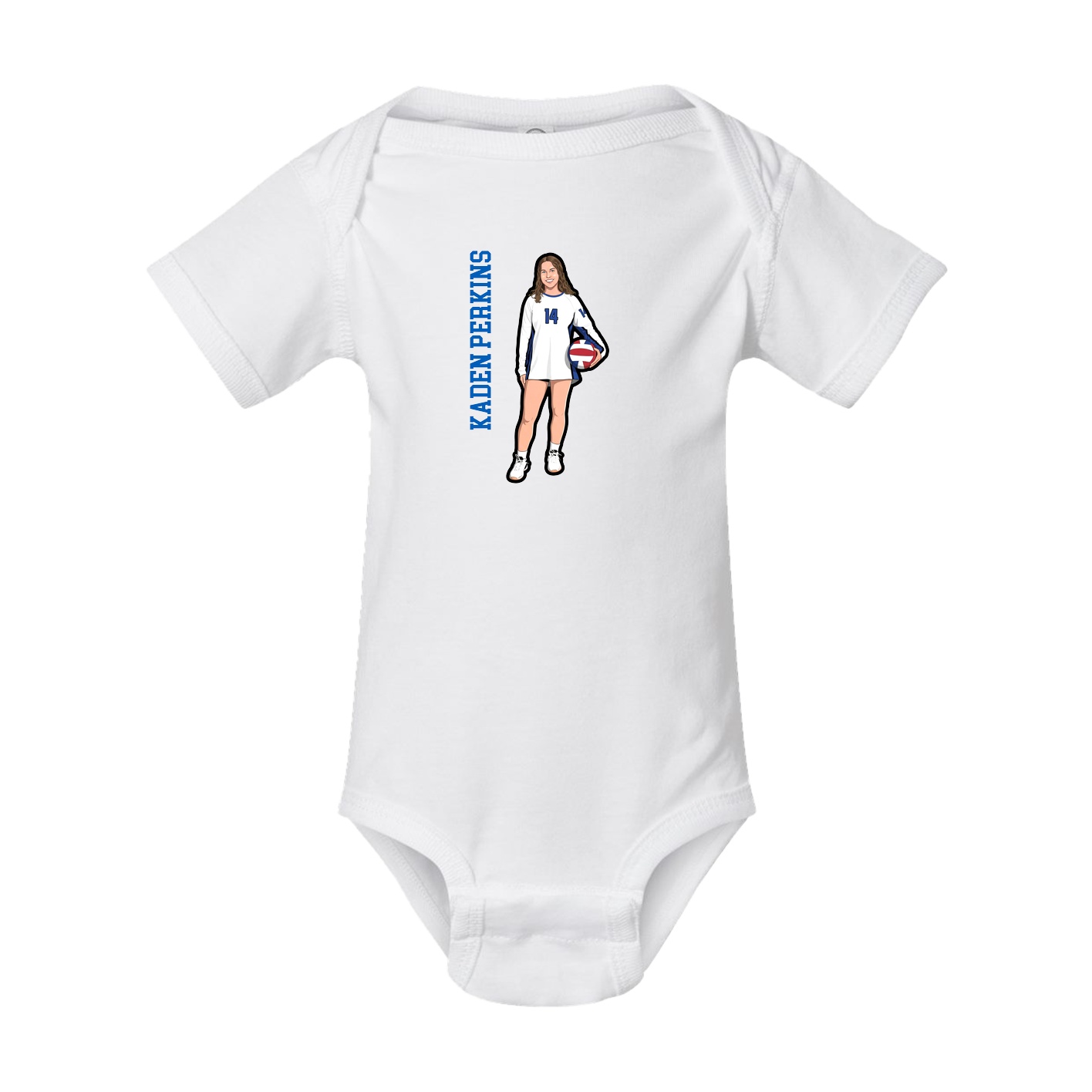 Baby Onesie — Name Vertical in White