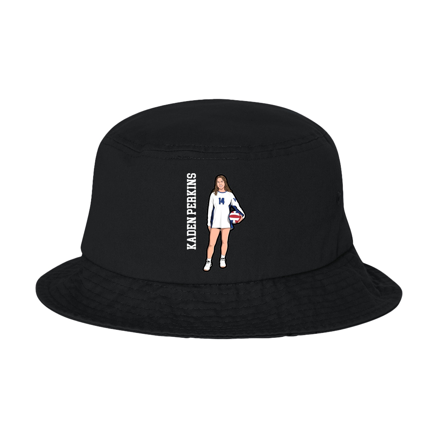 Bucket Cap — Name Vertical in Black