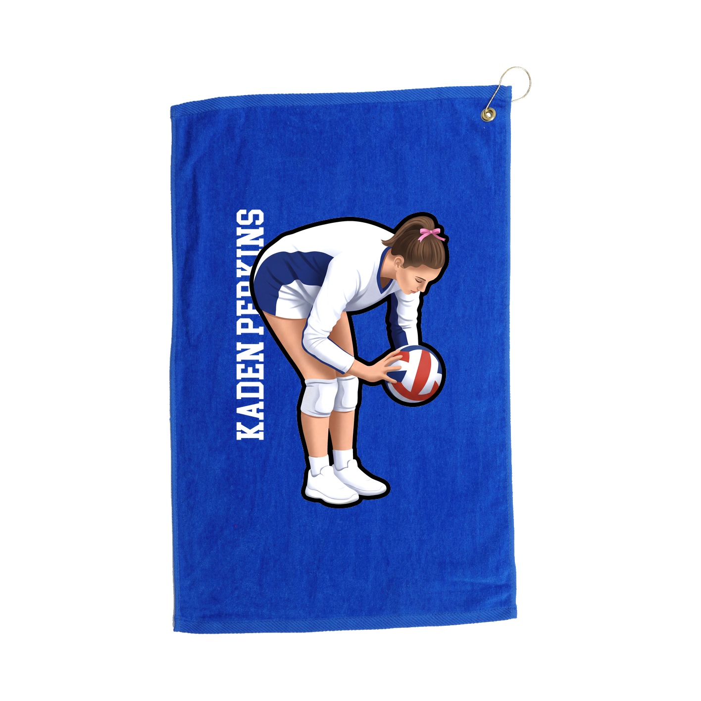 Golf Towel — Name Vertical in Royal
