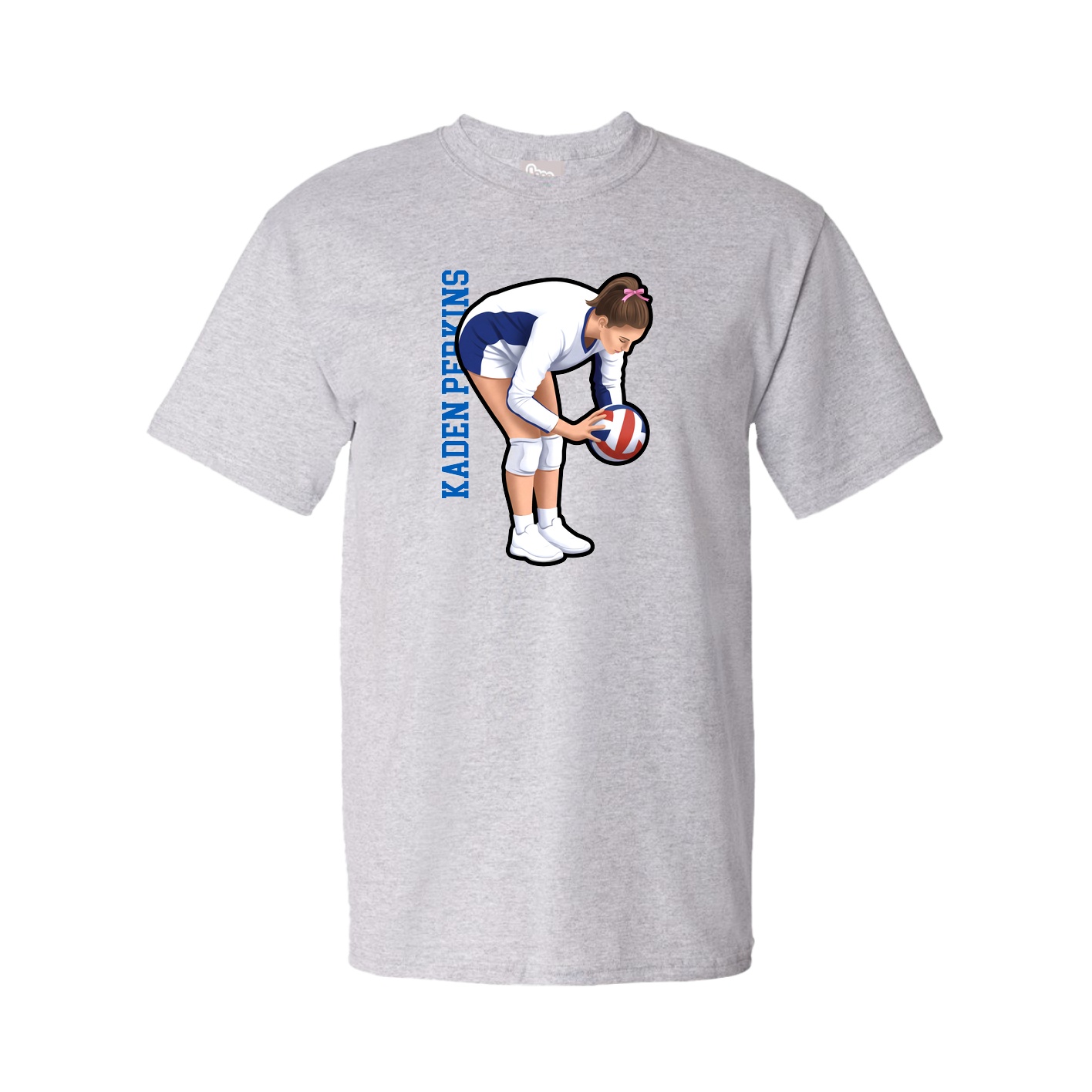 Tee — Name Vertical in Grey