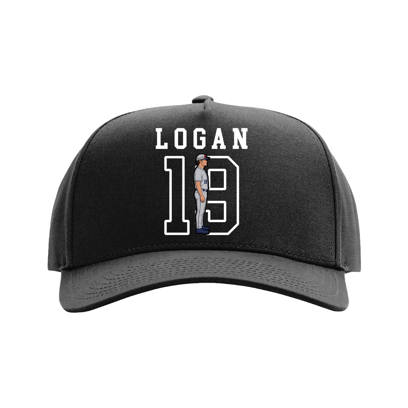 Full Fabric Five-Panel Champ Cap — Shirsey in Black