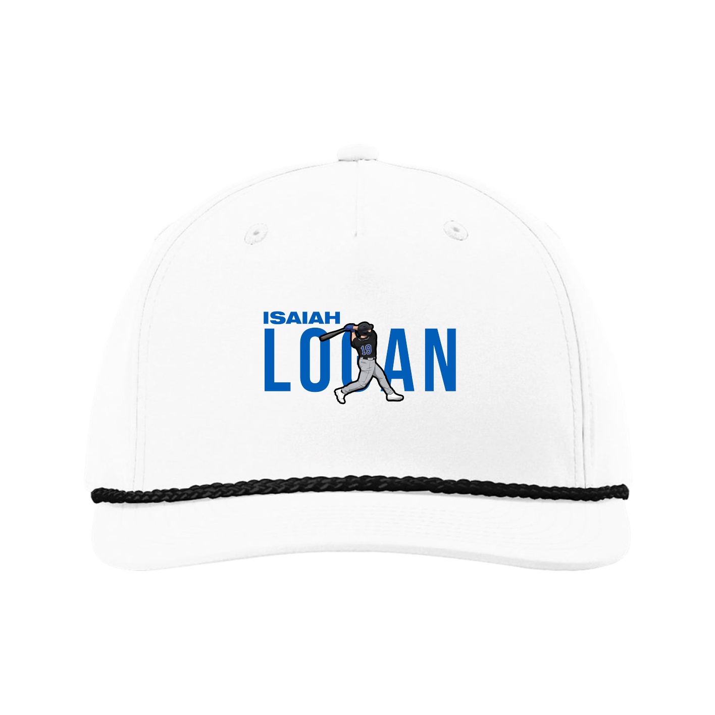 Five-Panel Classic Rope Cap — Player Name in White