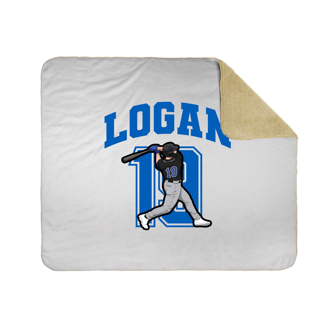 Throw Blanket — Number in White