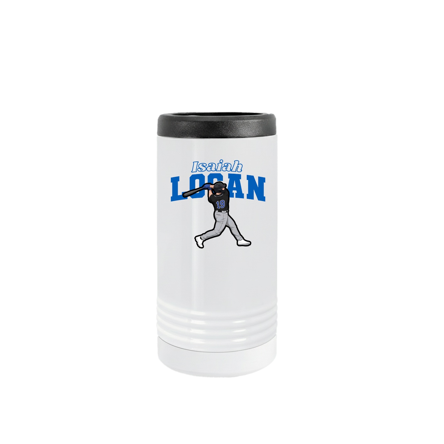 Slim Beverage Holder — Name Arch in White