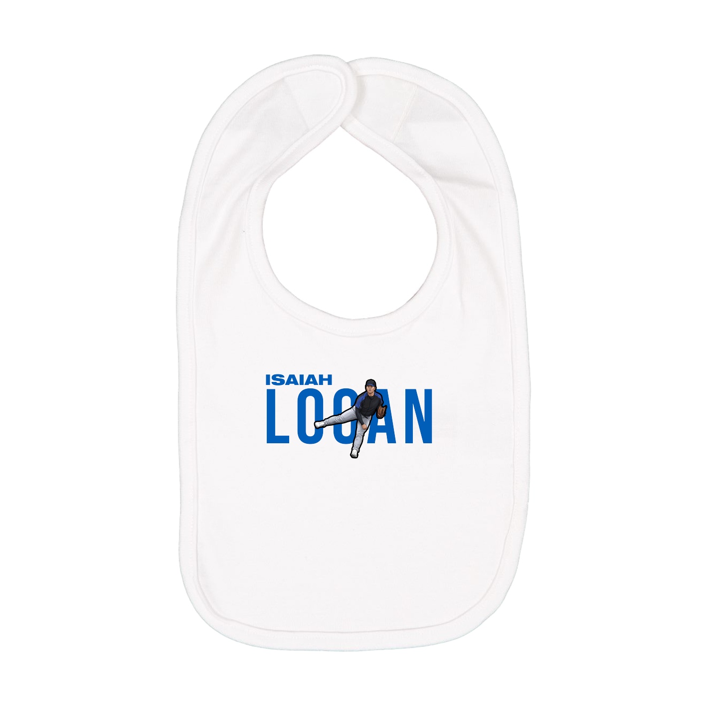 Infant Bib — Player Name in White
