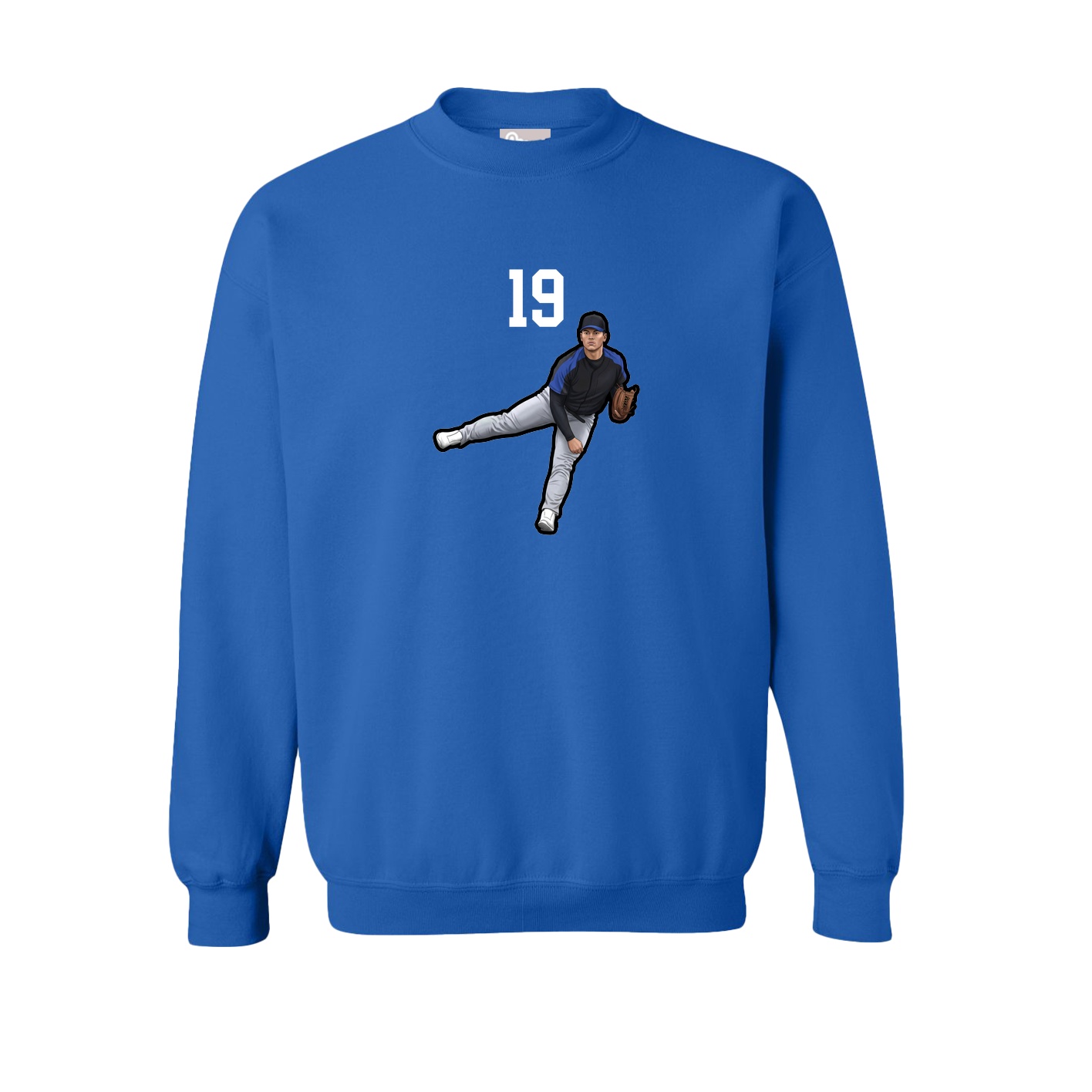 Fleece Crew — Number Top in Royal