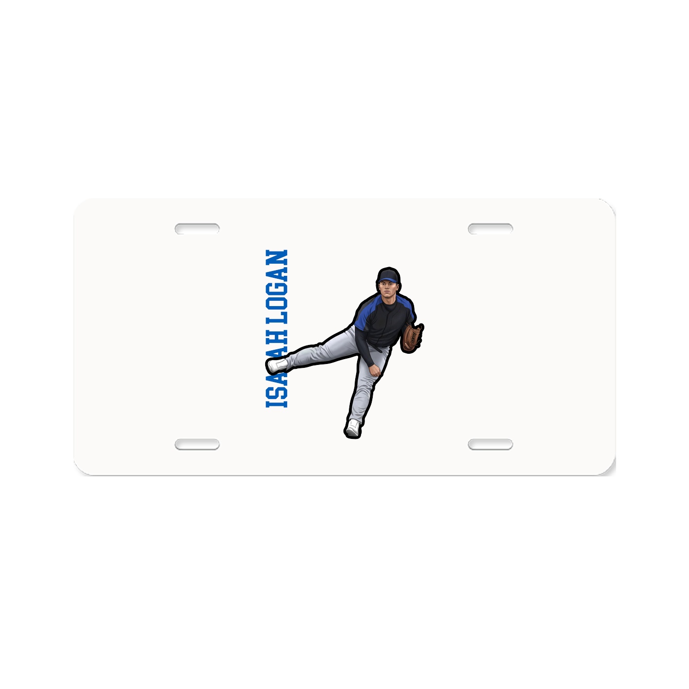 License Plate — Name Vertical in Classic