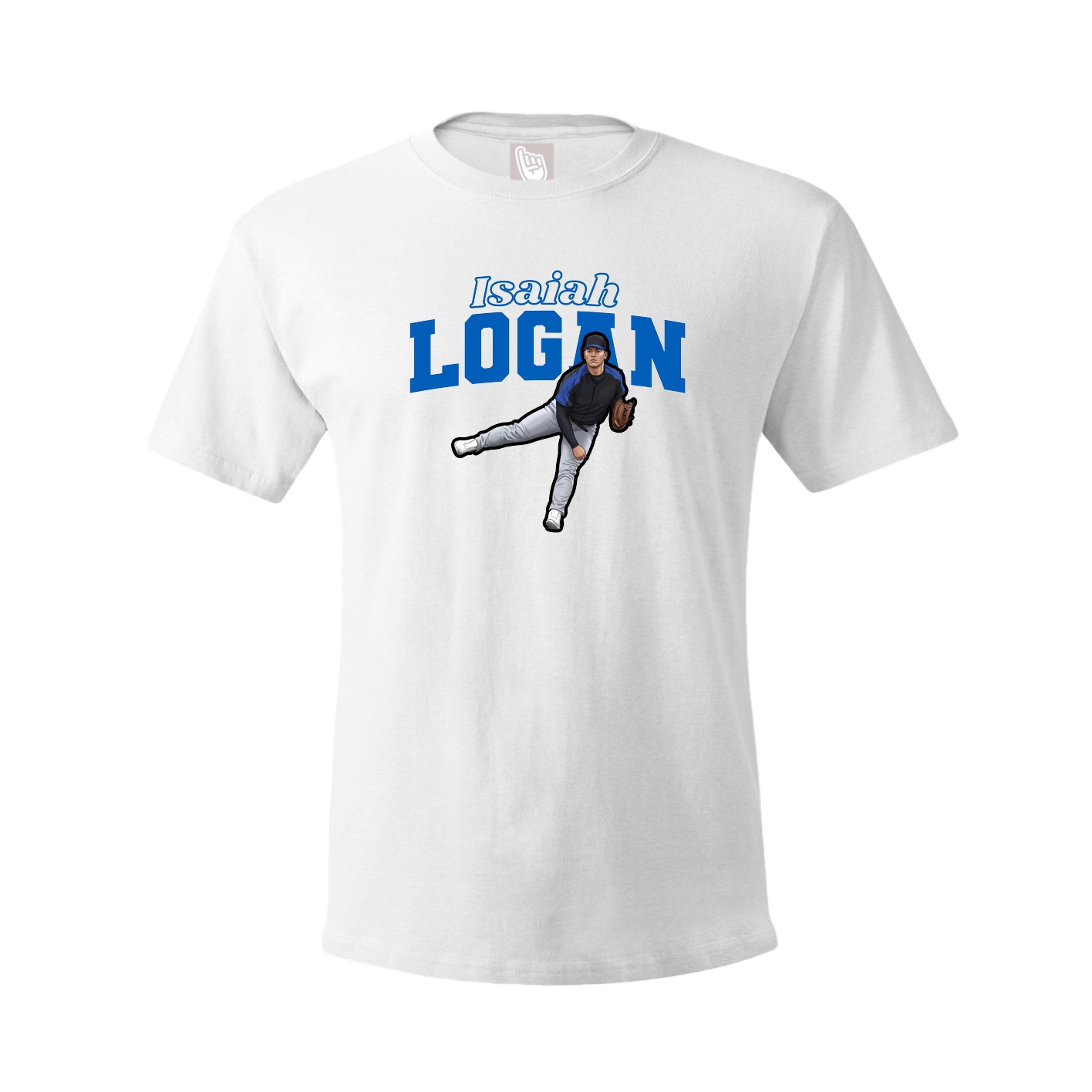 Youth Tee — Name Arch in White