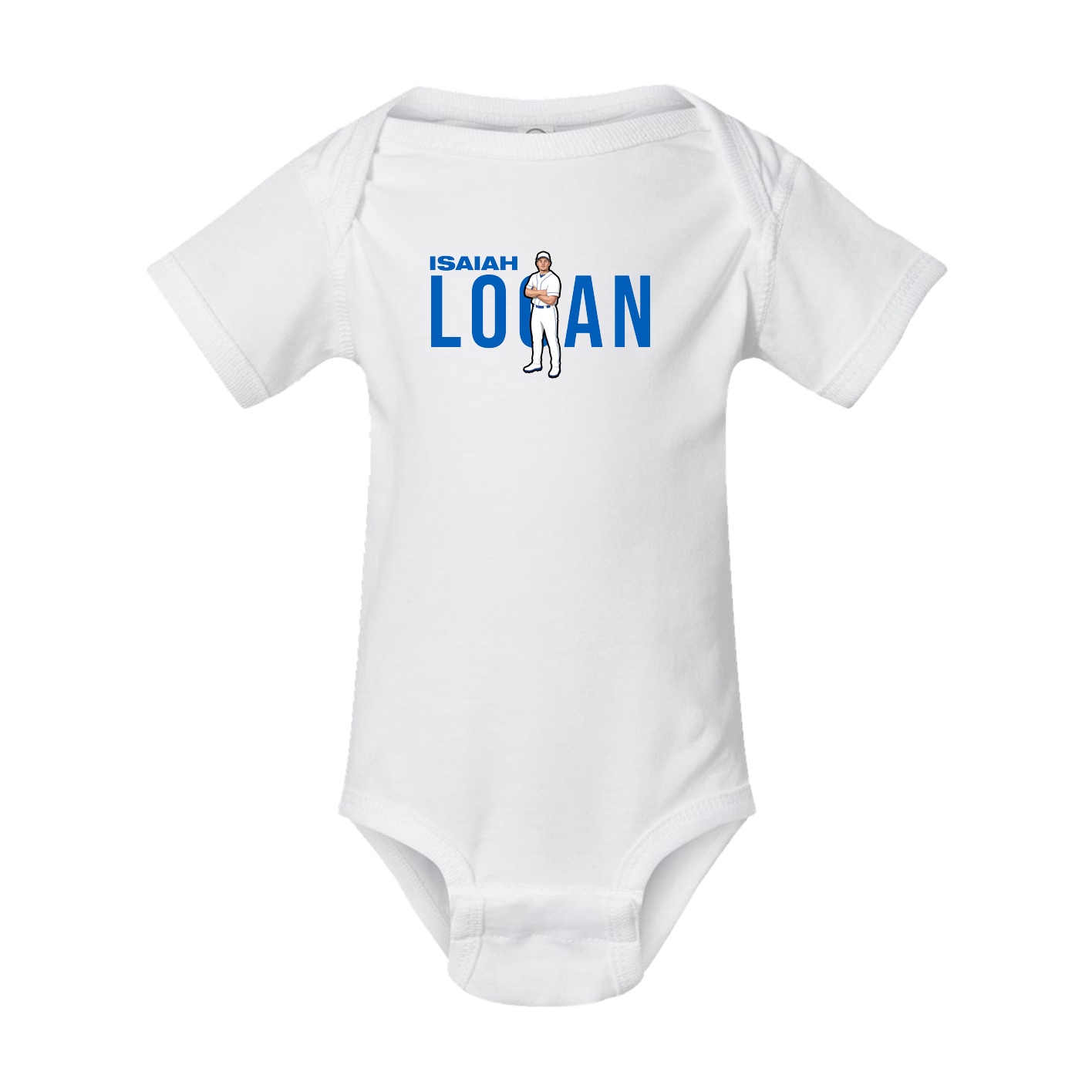 Baby Onesie — Player Name in White