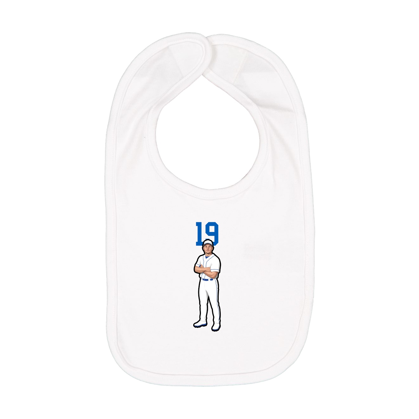 Infant Bib — Number Top in White