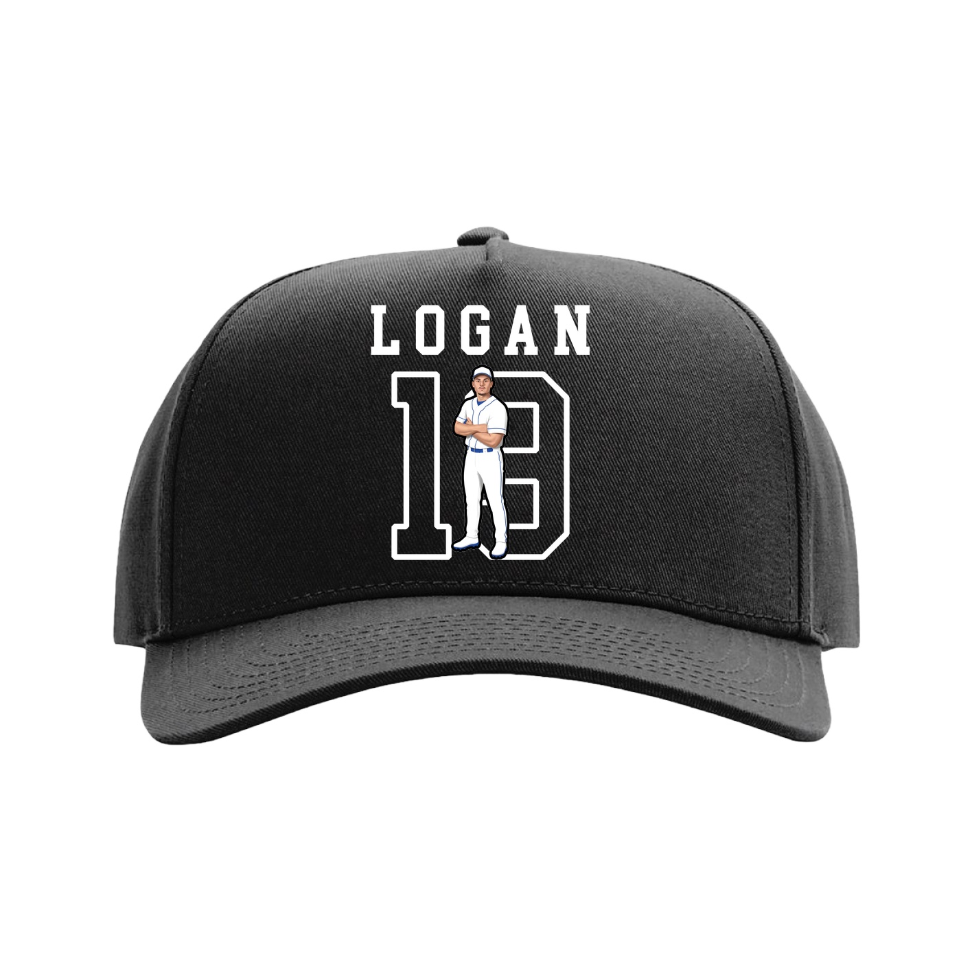Full Fabric Five-Panel Champ Cap — Shirsey in Black